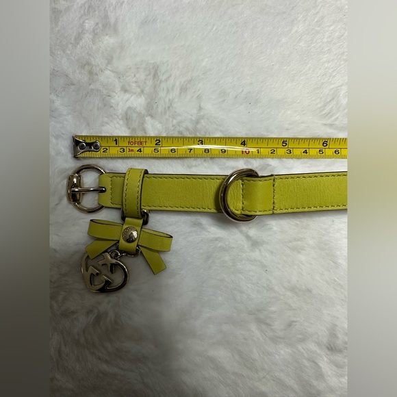 Gucci Lime Green Leather pet collar with Heart Charm-come dust bag and box - Picture 10 of 10